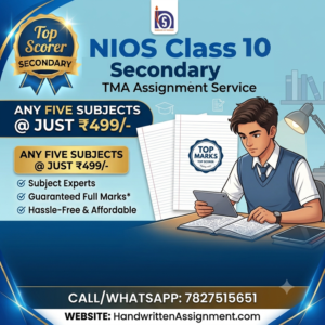NIOS Class 10th ReadyMade Assignment File & Upload TMA Service for March/April 2027 Exam
